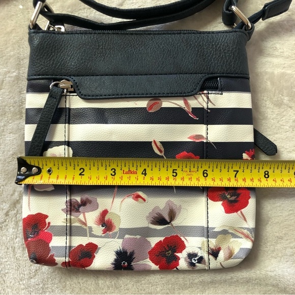Mia & Luca Navy Crossbody Bag With Red Poppy Design - Picture 7 of 8